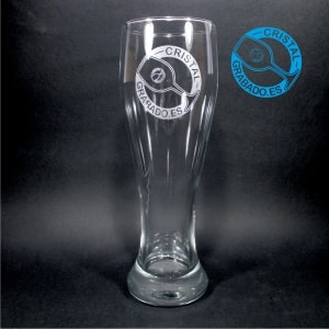 Vaso cerveza trigo grabado con logotipo cristalgrabado
